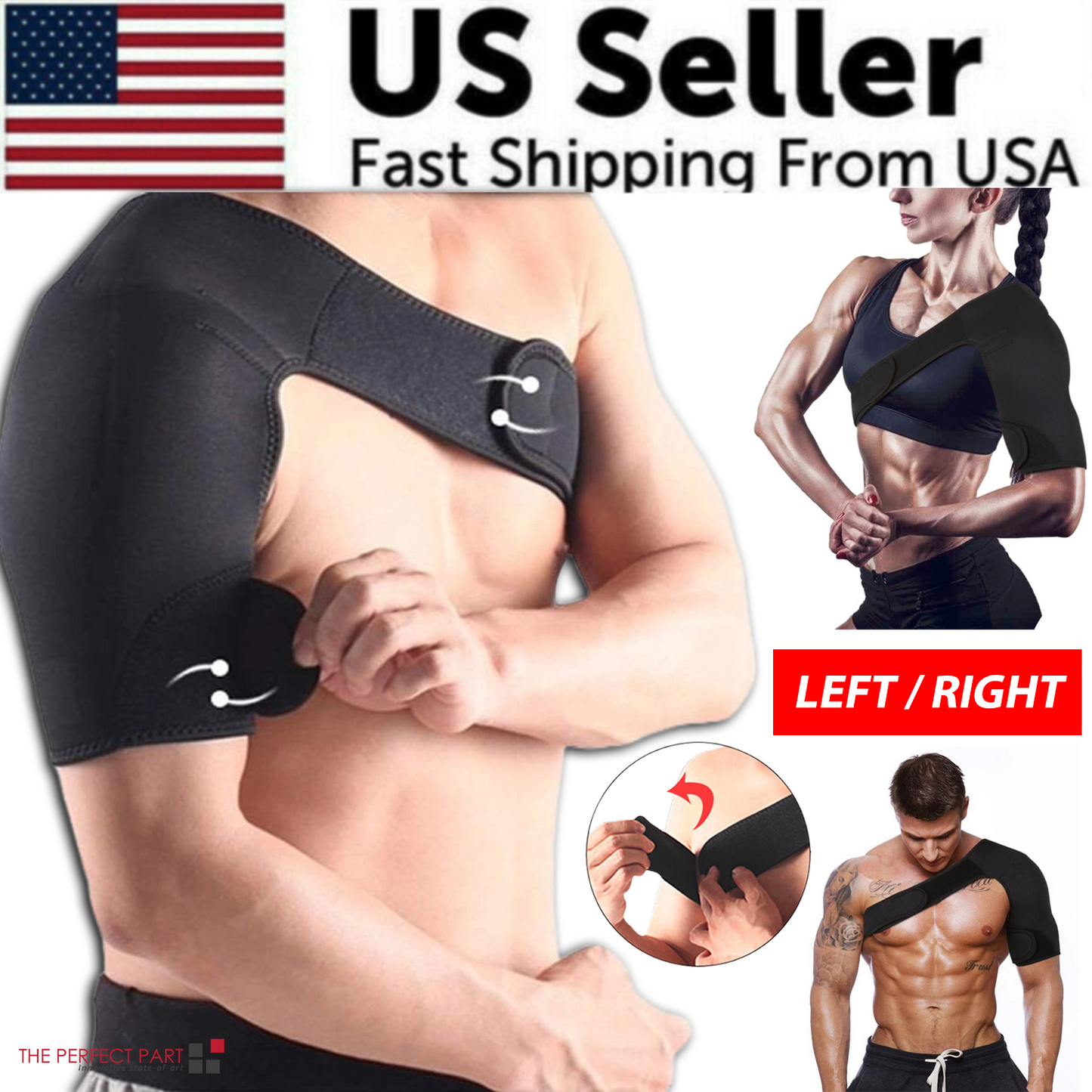 FlexiShield™ Shoulder Brace – Adjustable Compression Sleeve for Rotator Cuff, AC Joint & Sports Injury Relief (Men & Women)