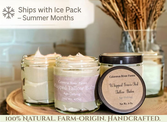 Premium Whipped Tallow Body Butter – Organic, Grass-Fed | Nourishing Natural Skin Balm for Dry & Sensitive Skin