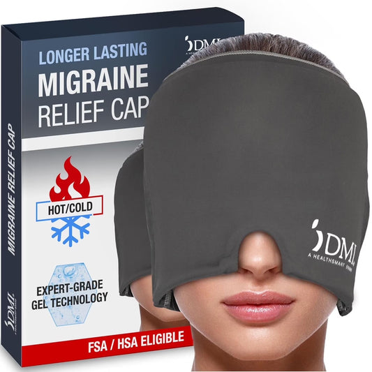 Ultra Migraine Relief Cap | Natural Headache Relief with Cold Eye Mask and Ice Pack